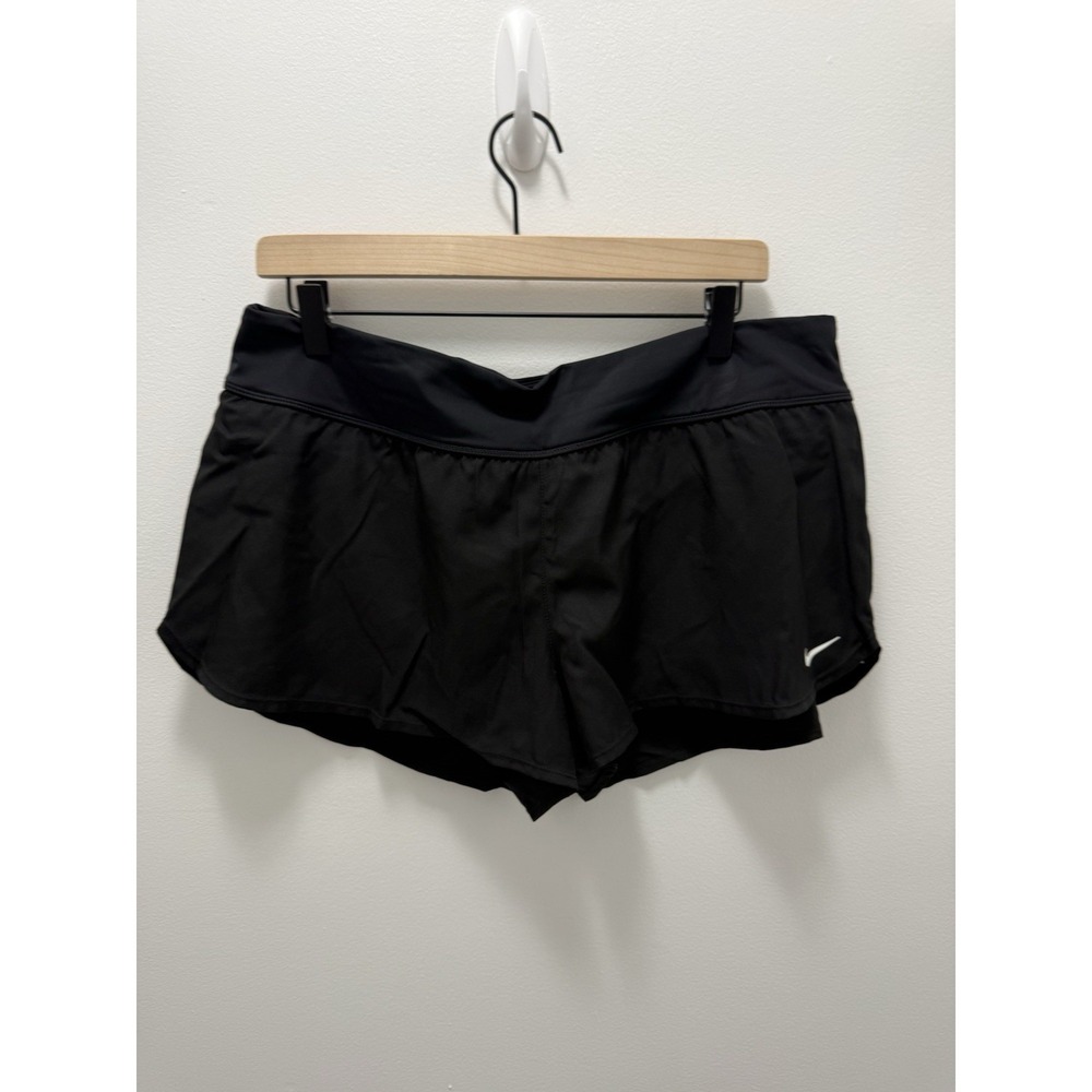 Nike Swim Women's Black Swim Shorts Women's Lined Zip Pocket XL NWT